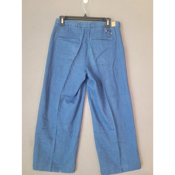 Scotch & Soda Wide-Leg Cropped Trousers Blue Sz 14 – EUC w/ Flaw - Picture 3 of 13